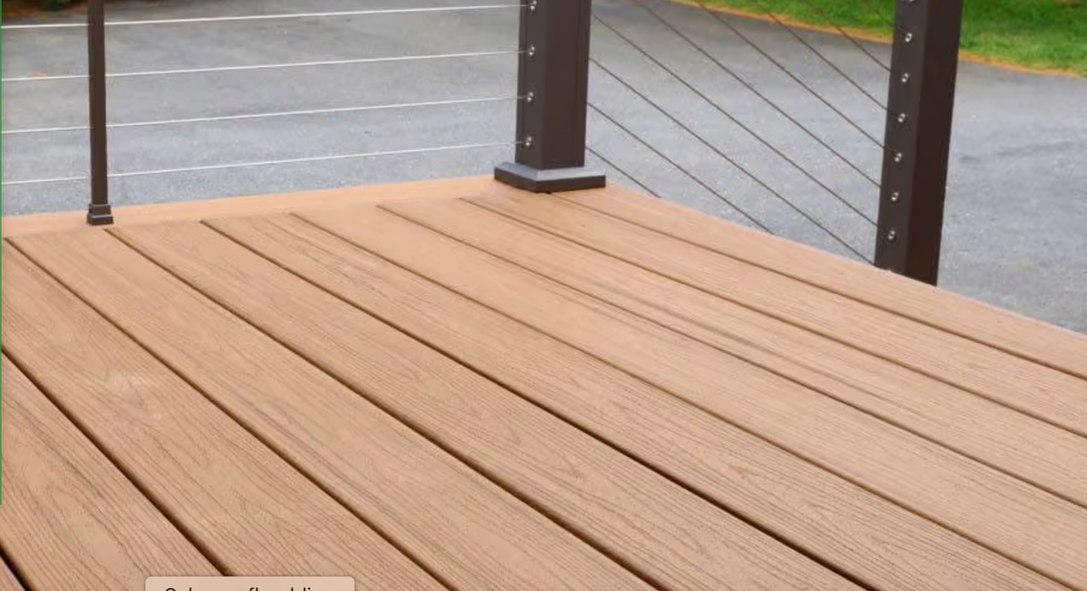 WPC Decking Board Golden Teak - Charcoal, Round Hollow Profile, Double-sided Woodgrain Texture