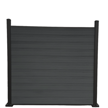 WPC-Zaun pro Set - Doppelseitig Schwarz