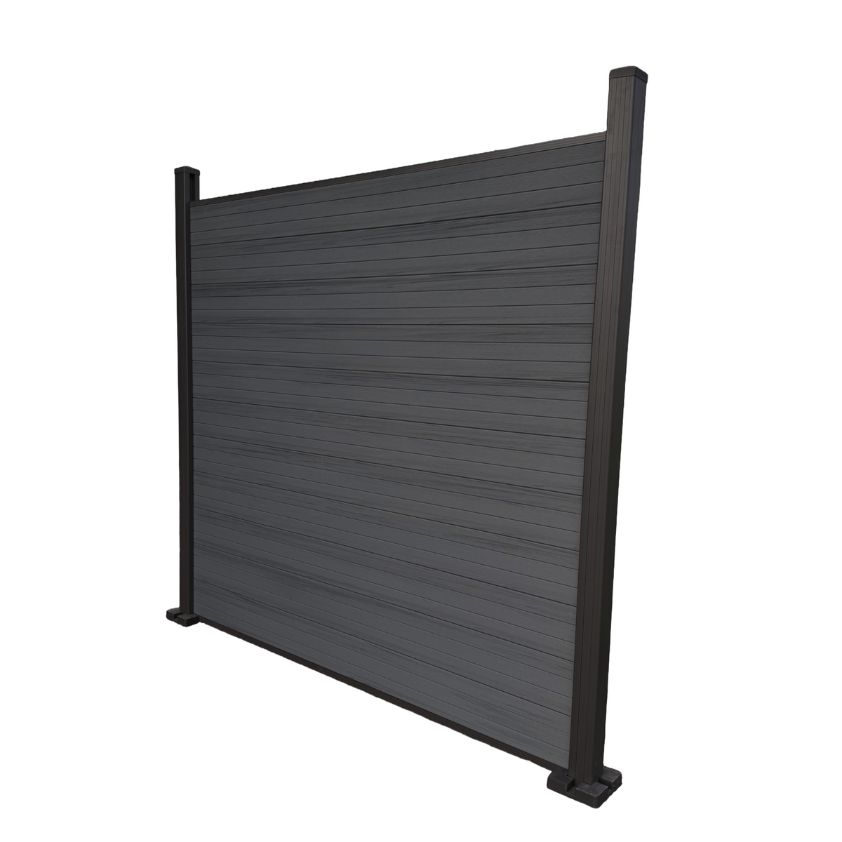 WPC-Zaun pro Set - Doppelseitig Schwarz
