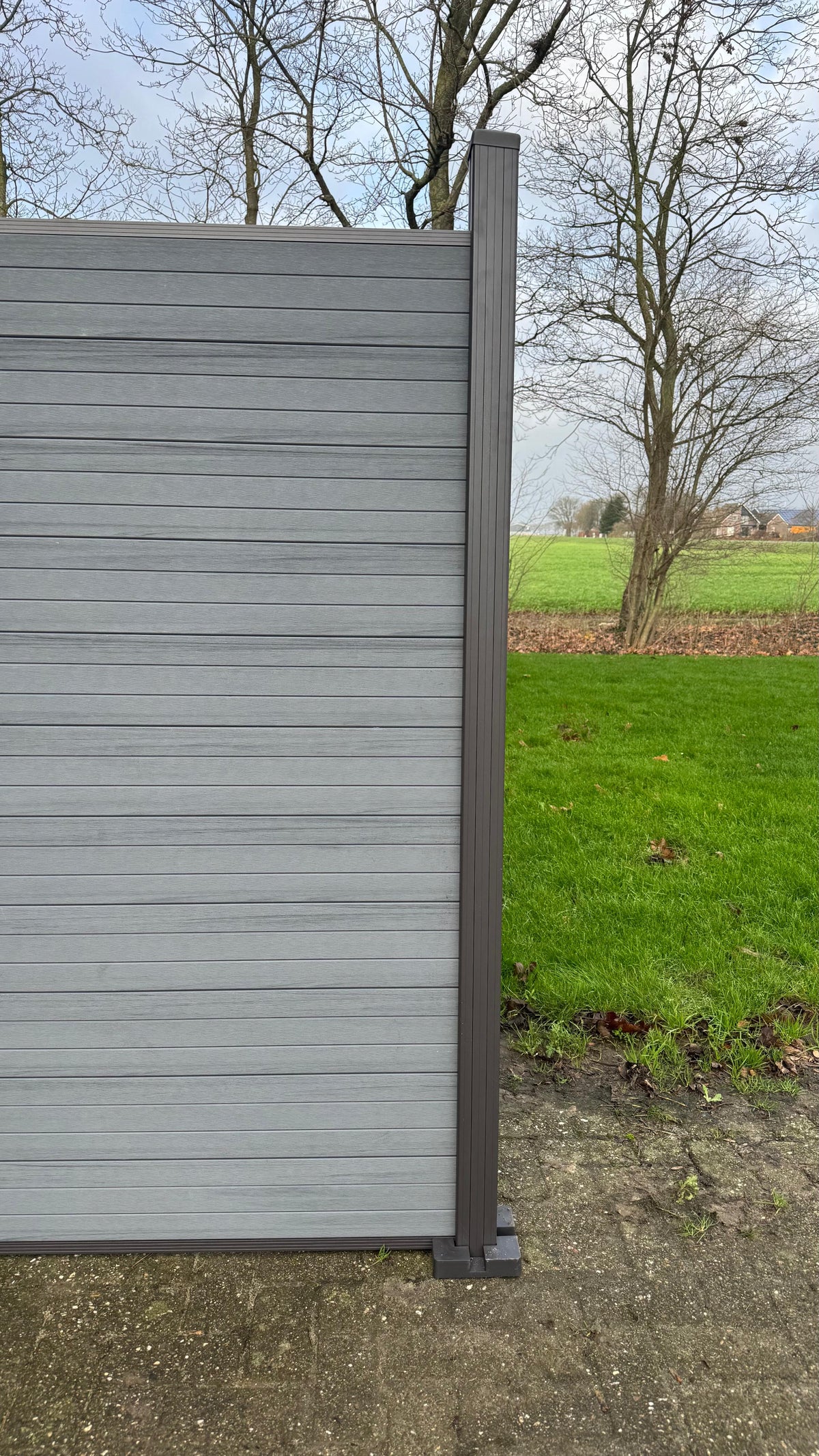WPC-Zaun pro Set – Doppelseitig Grau